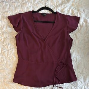 Banana Republic Chic Wrap Tie Front Blouse